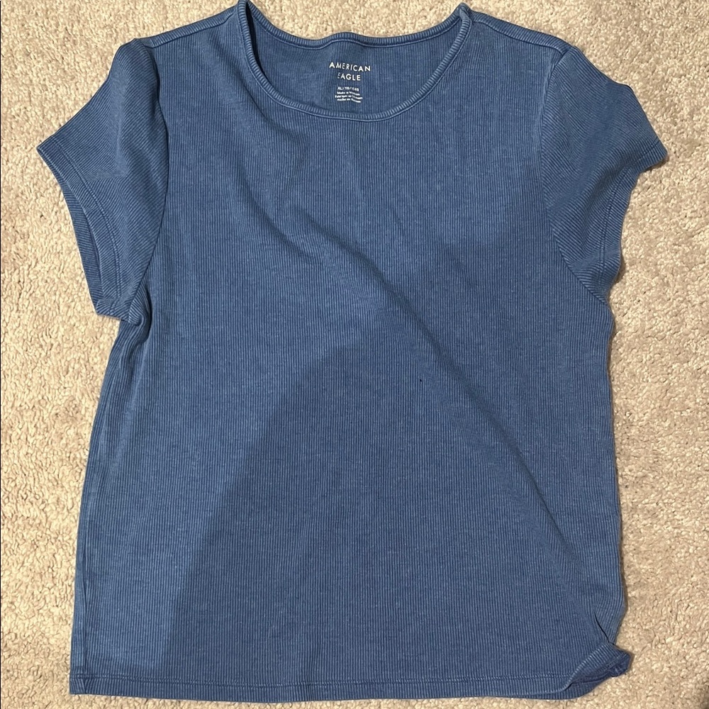 American Eagle Outfitters Denim Blue Short Sleeve Tee